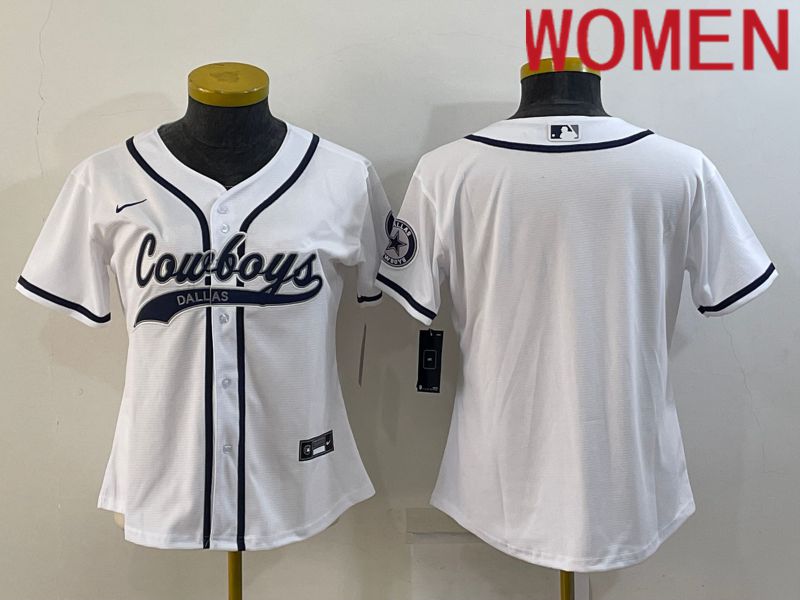 Women Dallas Cowboys Blank White 2022 Nike Co branded NFL Jerseys